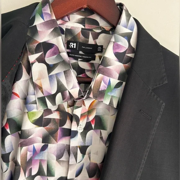 Simons Abstract Multicolor Modern Shirt - Picture 5 of 8